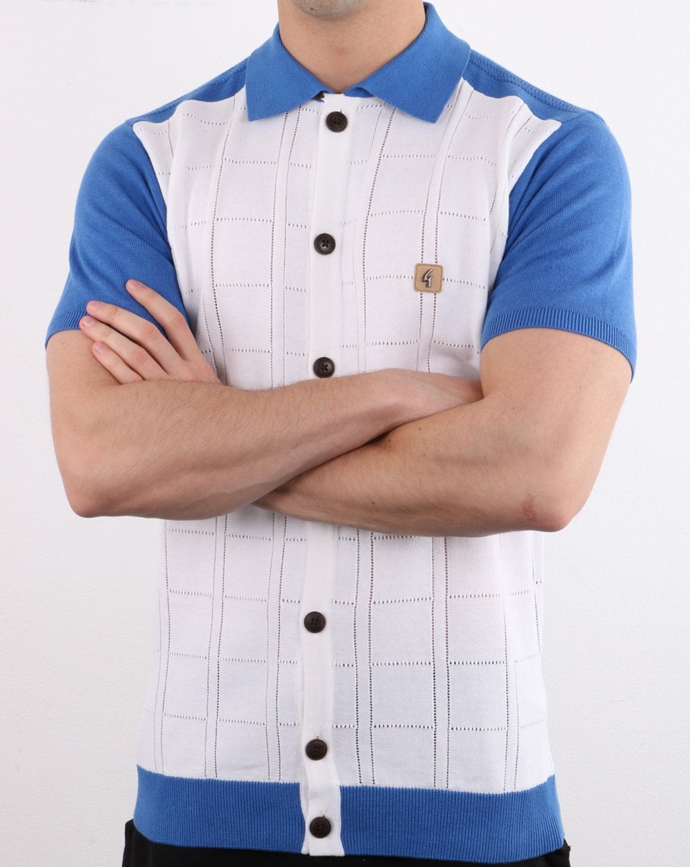 Gabicci Vintage Morgan Polo Shirt White and Blue
