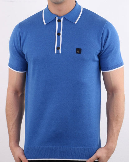 Gabicci Vintage Linekar Polo Shirt Blue
