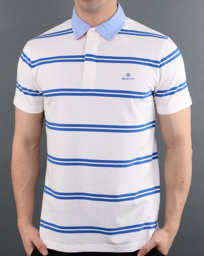 Gant Contrast stripe Polo Shirt White