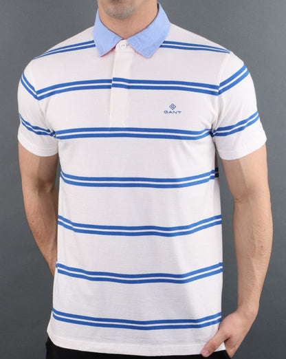 Gant Contrast stripe Polo Shirt White
