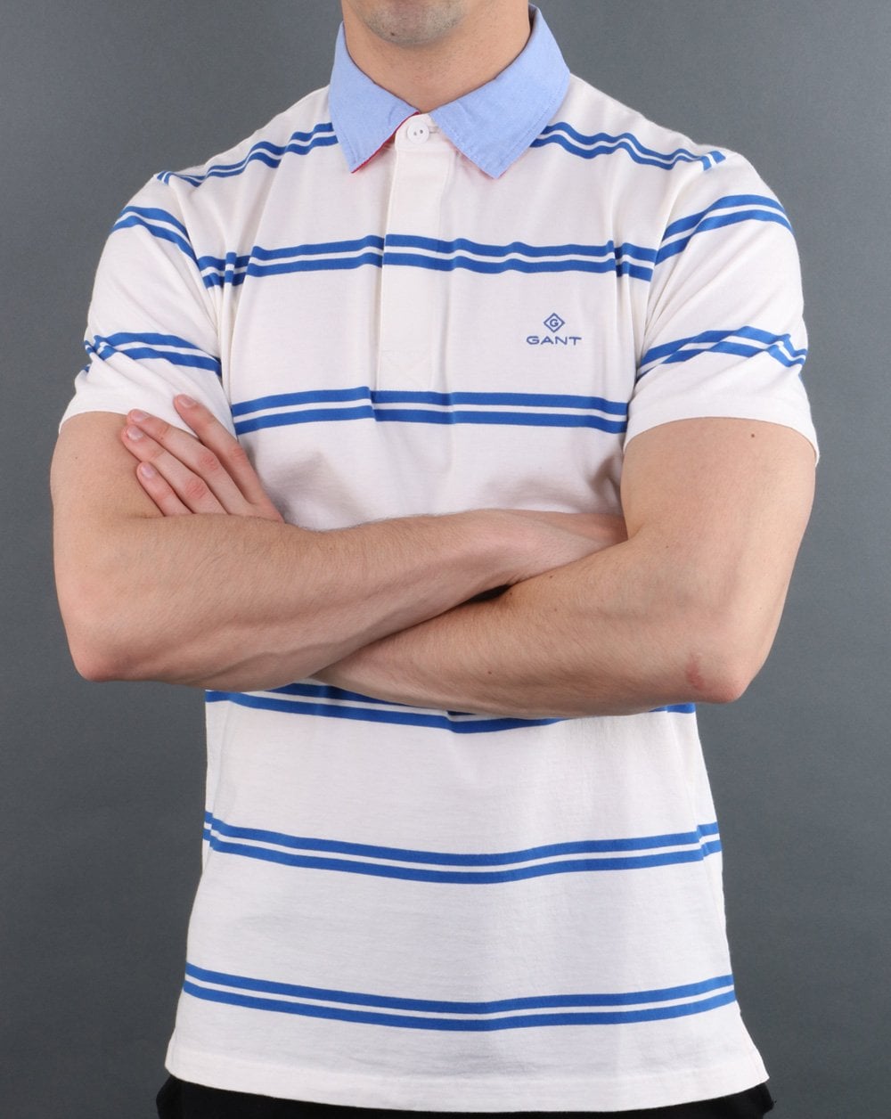 Gant Contrast stripe Polo Shirt White
