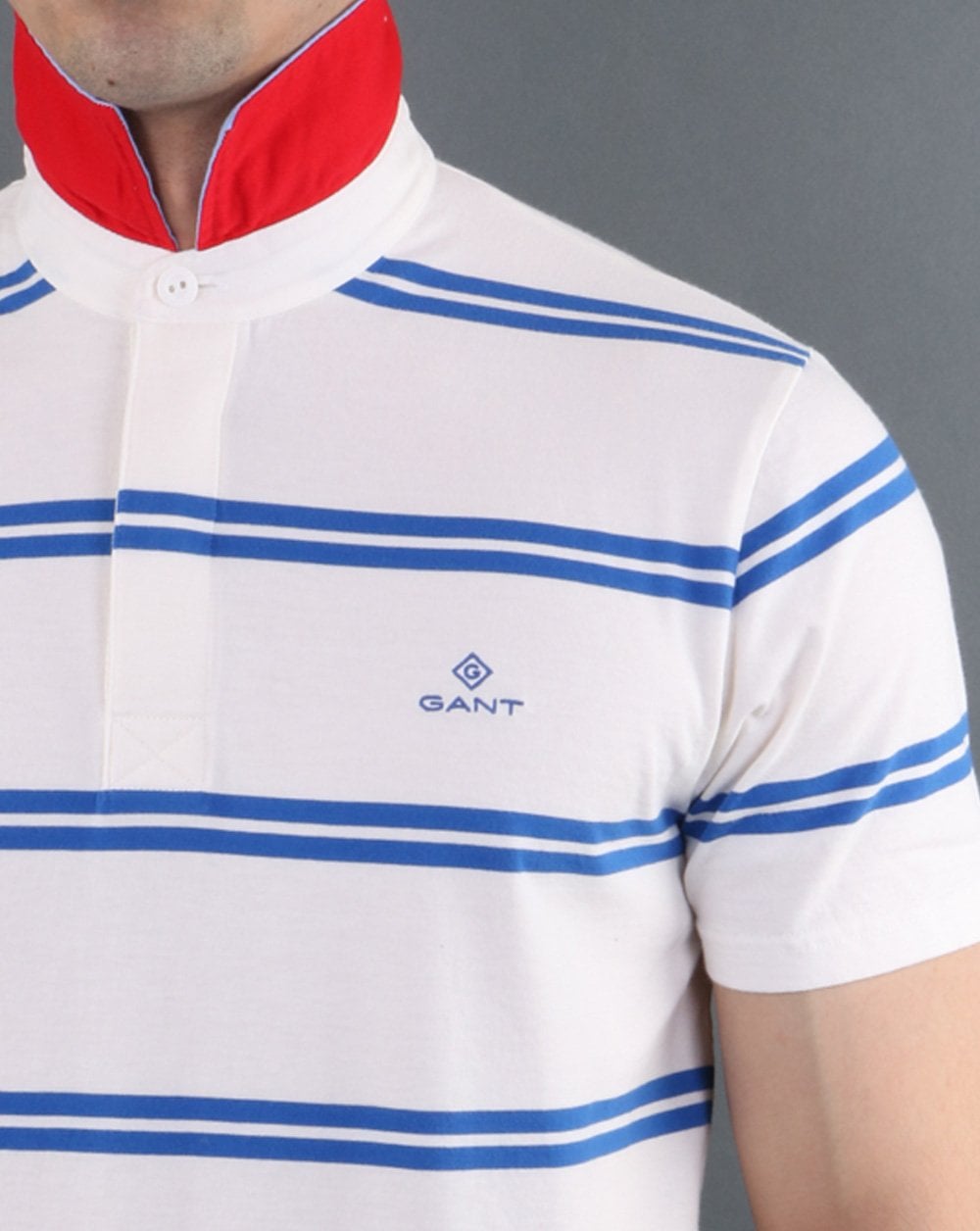 Gant Contrast stripe Polo Shirt White