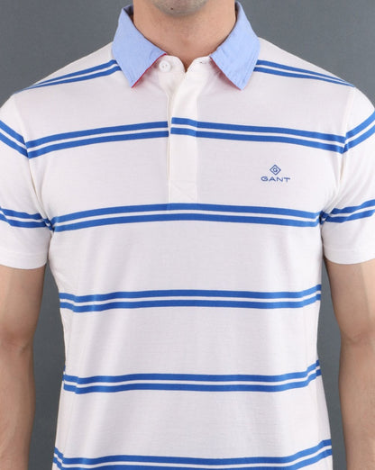Gant Contrast stripe Polo Shirt White