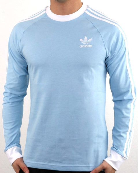 Adidas Originals 3 Stripes Long Sleeve Tee Sky