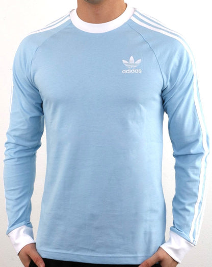 Adidas Originals 3 Stripes Long Sleeve Tee Sky