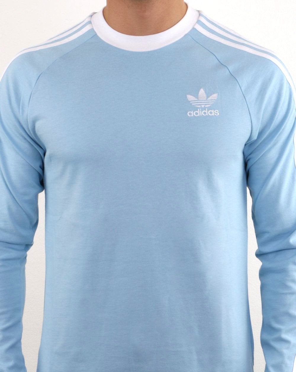 Adidas Originals 3 Stripes Long Sleeve Tee Sky