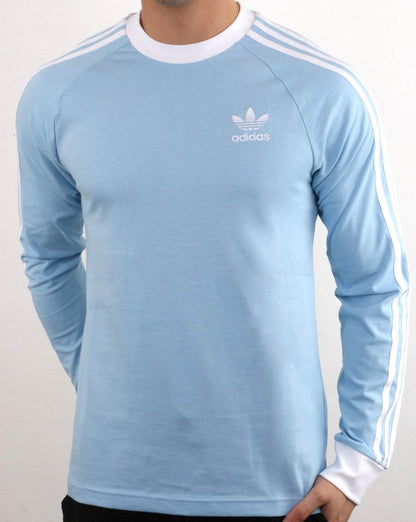 Adidas Originals 3 Stripes Long Sleeve Tee Sky