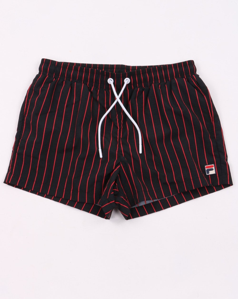 Fila Vintage Pinstripe Swim Shorts Black/Red