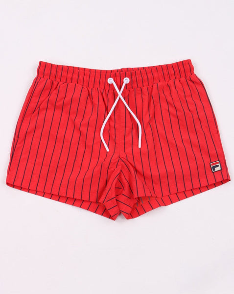 Fila Vintage Pinstripe Swim Shorts Red/navy
