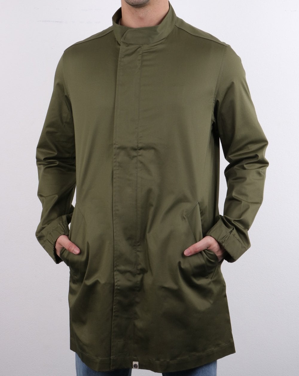 Pretty Green Kayman Collarless Mac Green
