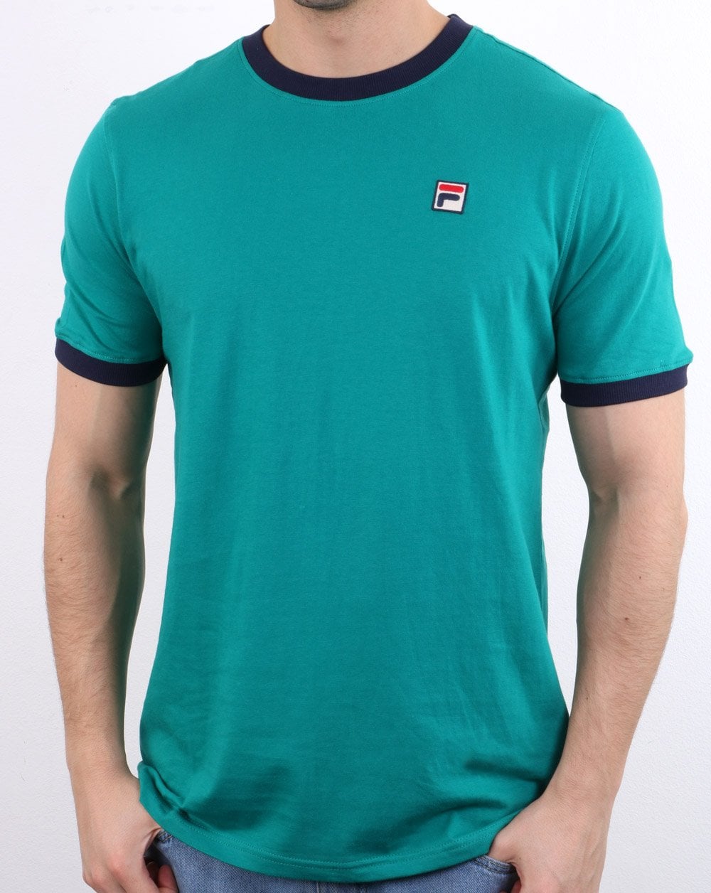 Fila Vintage Ringer T Shirt Emerald/Navy
