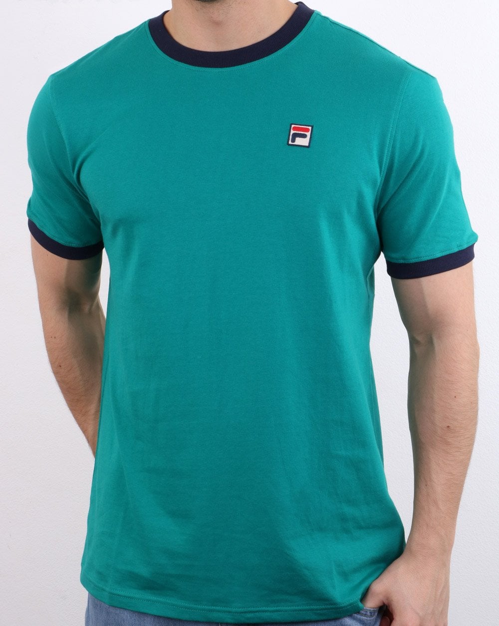 Fila Vintage Ringer T Shirt Emerald/Navy