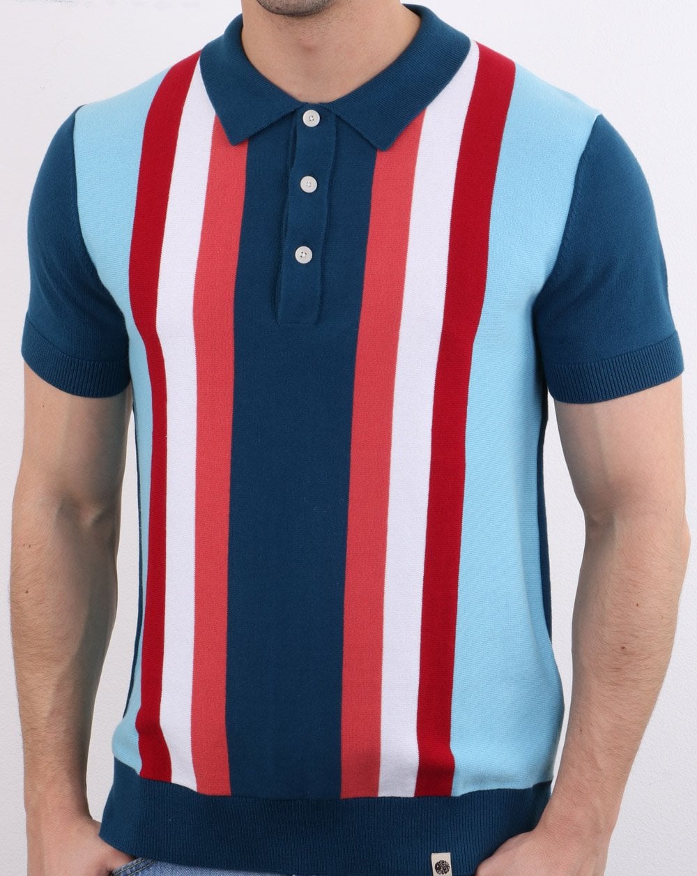Pretty Green Lifton Knitted Polo Blue