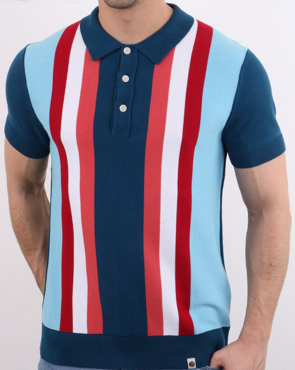 Pretty Green Lifton Knitted Polo Blue
