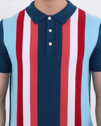 Pretty Green Lifton Knitted Polo Blue