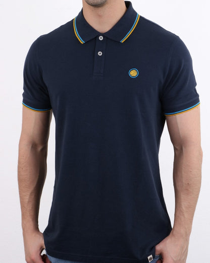Pretty Green Barton Polo Shirt Navy/Yellow