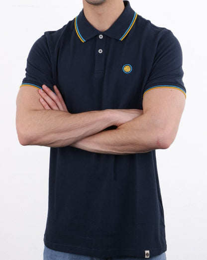 Pretty Green Barton Polo Shirt Navy/Yellow