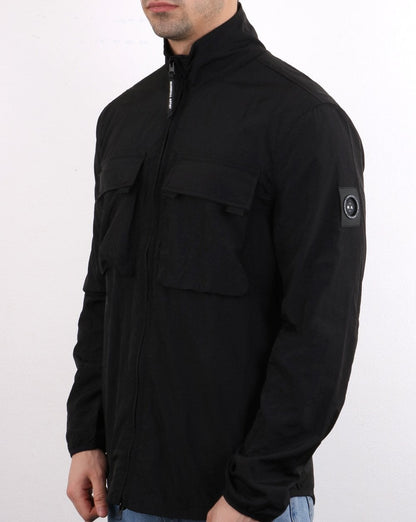 Marshall Artist Garment Dyed Parachute Overshirt Black