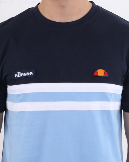 Ellesse Duo stripe T Shirt Navy/sky