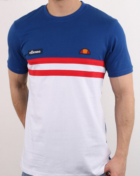 Ellesse Duo stripe T Shirt Blue/White