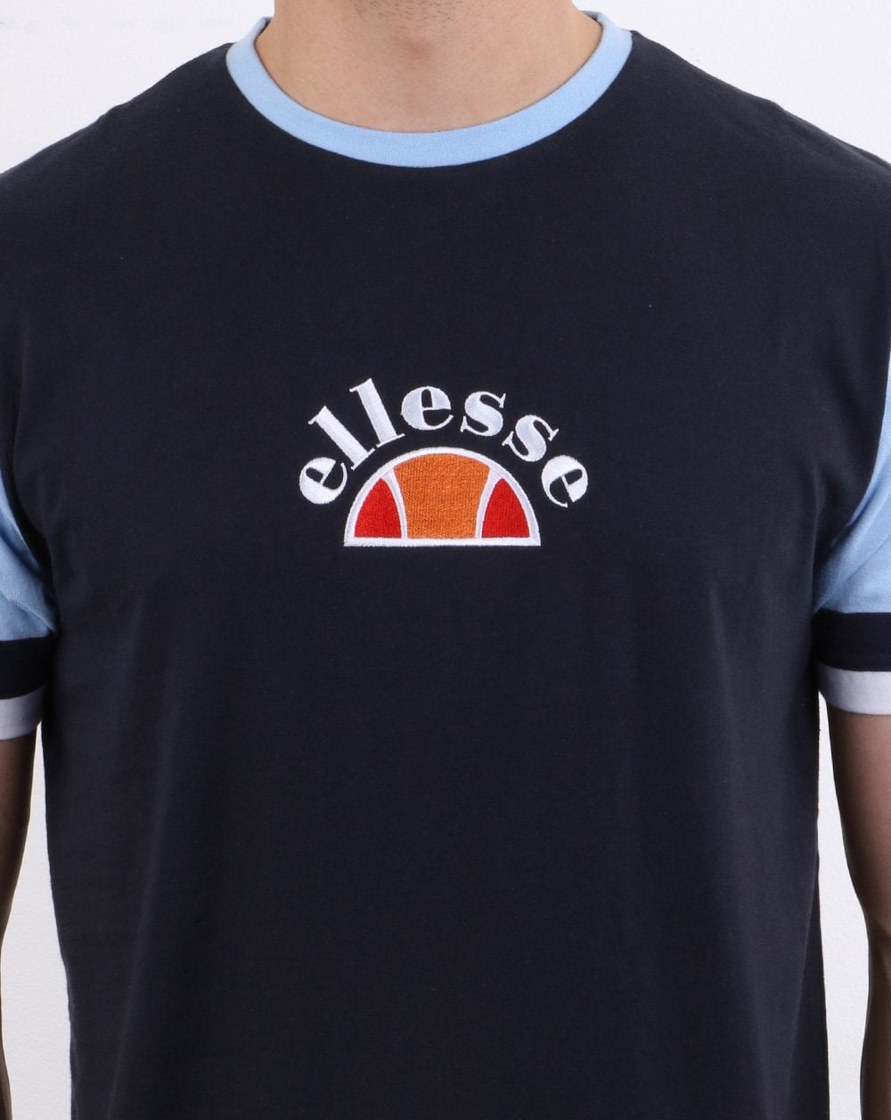Ellesse Contrast sleeve T Shirt Navy