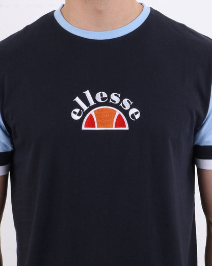 Ellesse Contrast sleeve T Shirt Navy