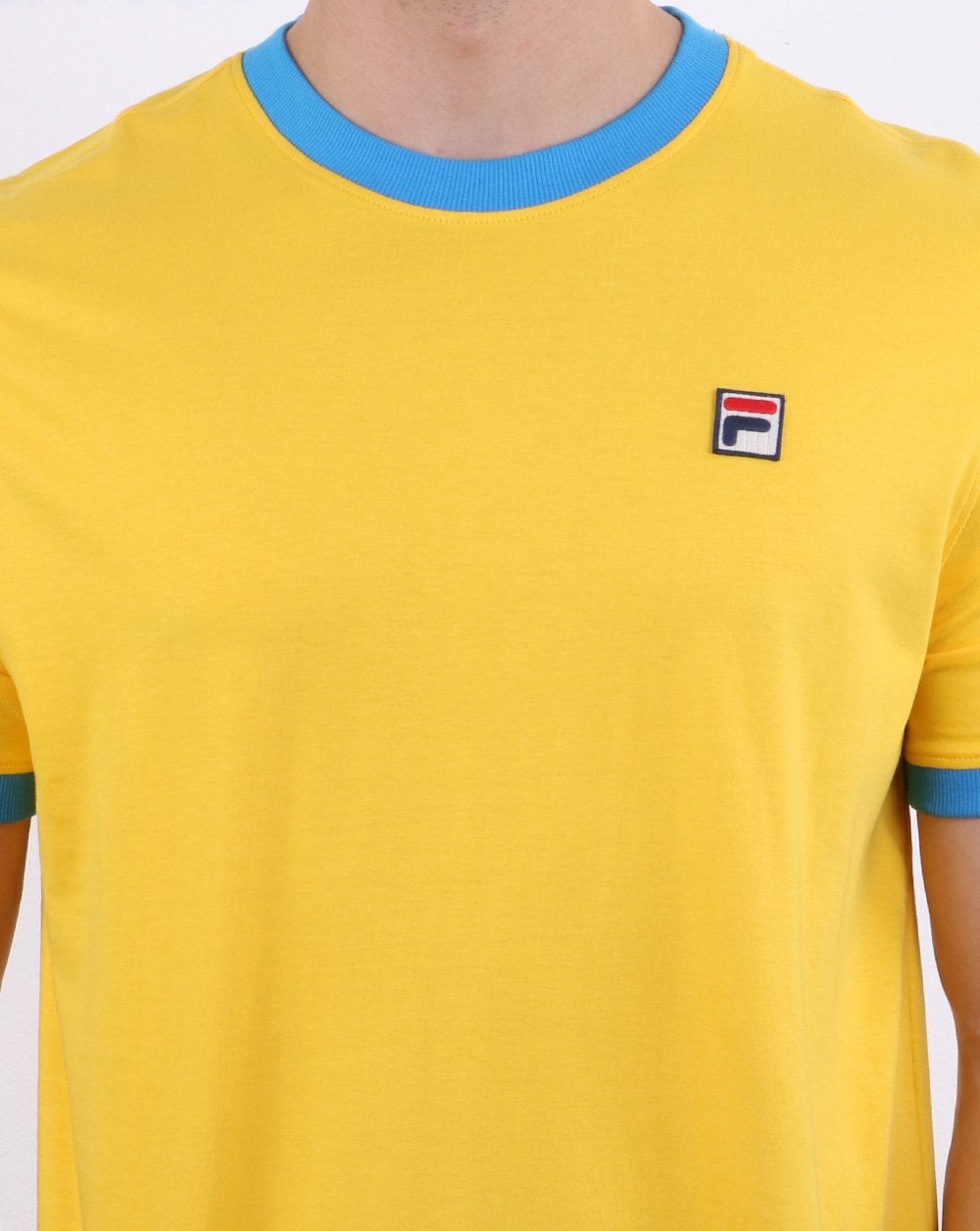 Fila Vintage Ringer T Shirt Yellow/Blue