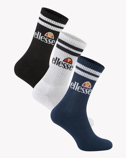 Ellesse Pullo 3 Pack Socks Navy/White/Black