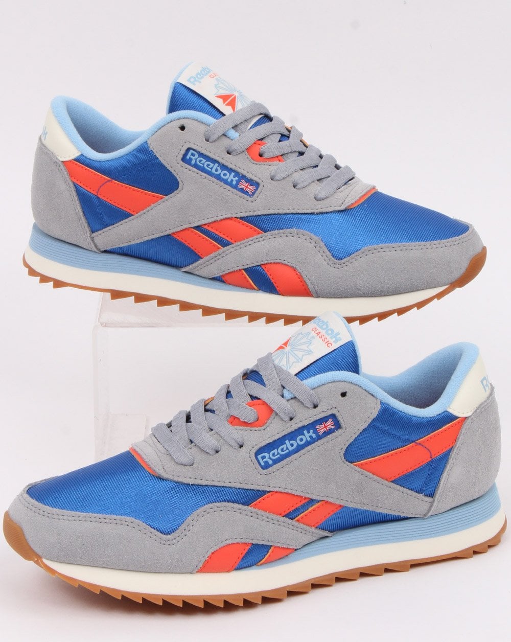Reebok Nylon Ripple Trainers Blue/Grey/Red