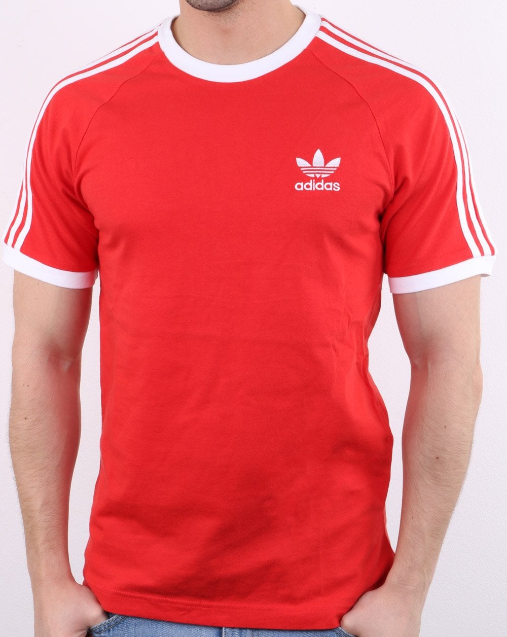 Adidas Originals 3 Stripes T Shirt Fresh Red