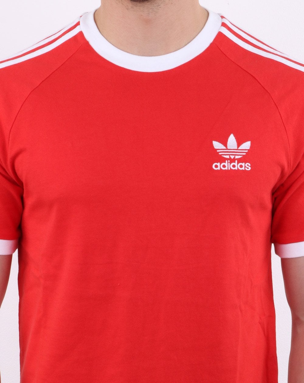 Adidas Originals 3 Stripes T Shirt Fresh Red