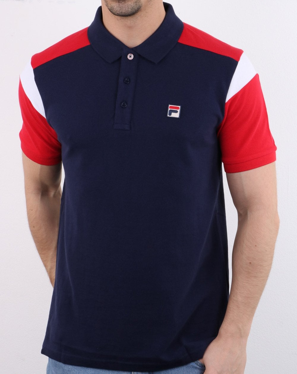 Fila Vintage Narco Polo Shirt Navy/Red/White