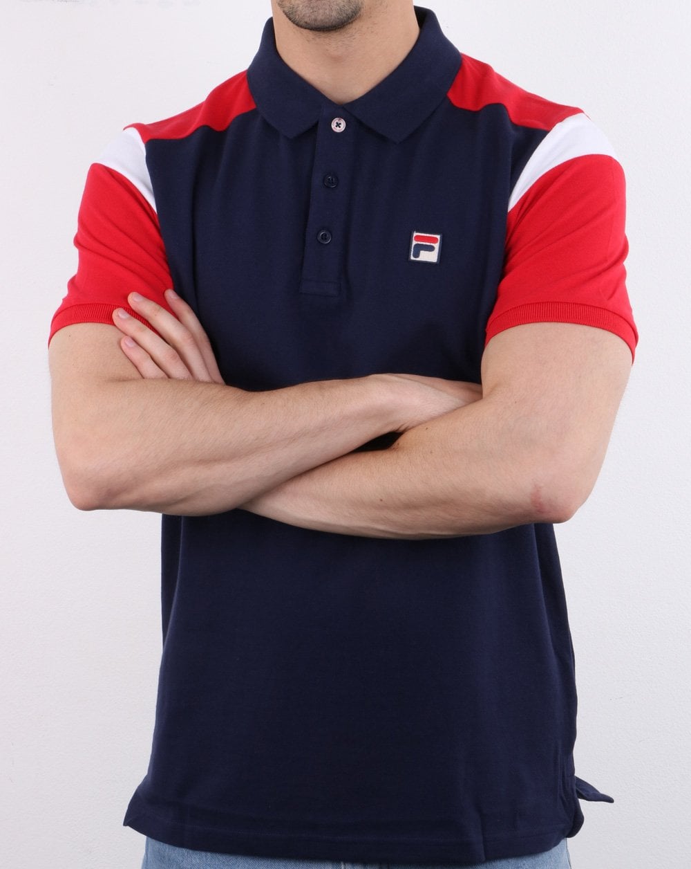 Fila Vintage Narco Polo Shirt Navy/Red/White
