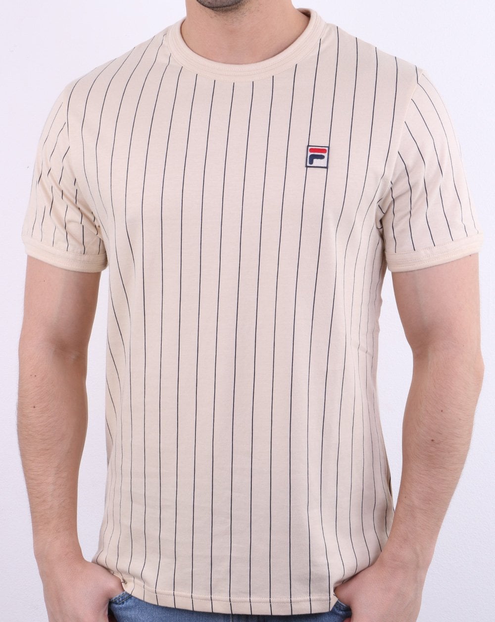 Fila Vintage Pinstripe T Shirt Ecru