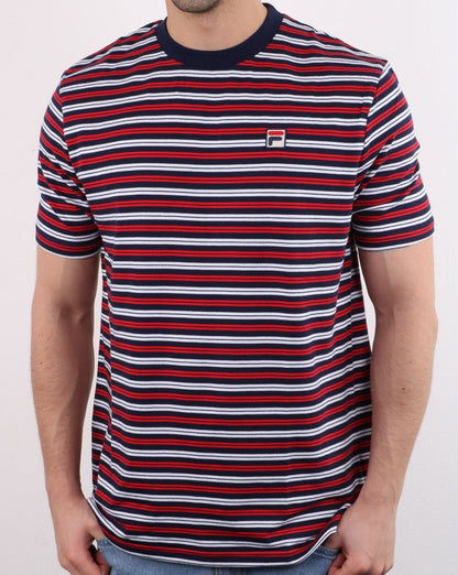 Fila Vintage Hugh T Shirt Navy/White/Red