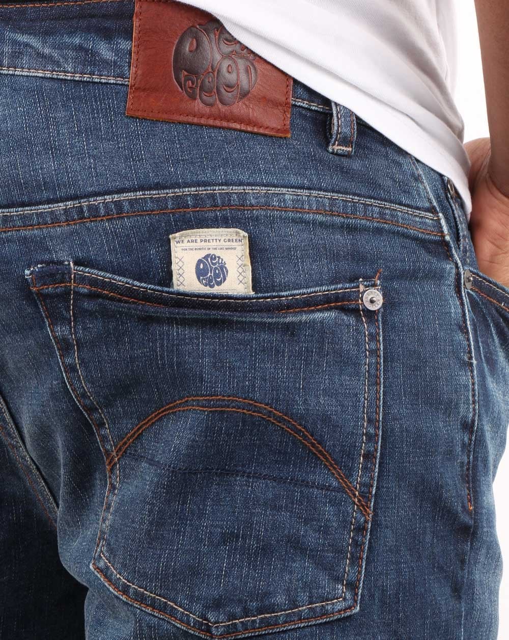 Pretty Green Burnage Regular Fit Jeans 6 Month Wash