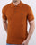 Trojan knitted pattern Polo Shirt Tan