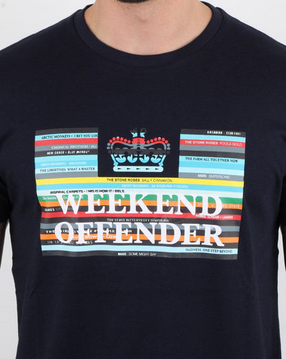 Weekend Offender Spines T-shirt Navy