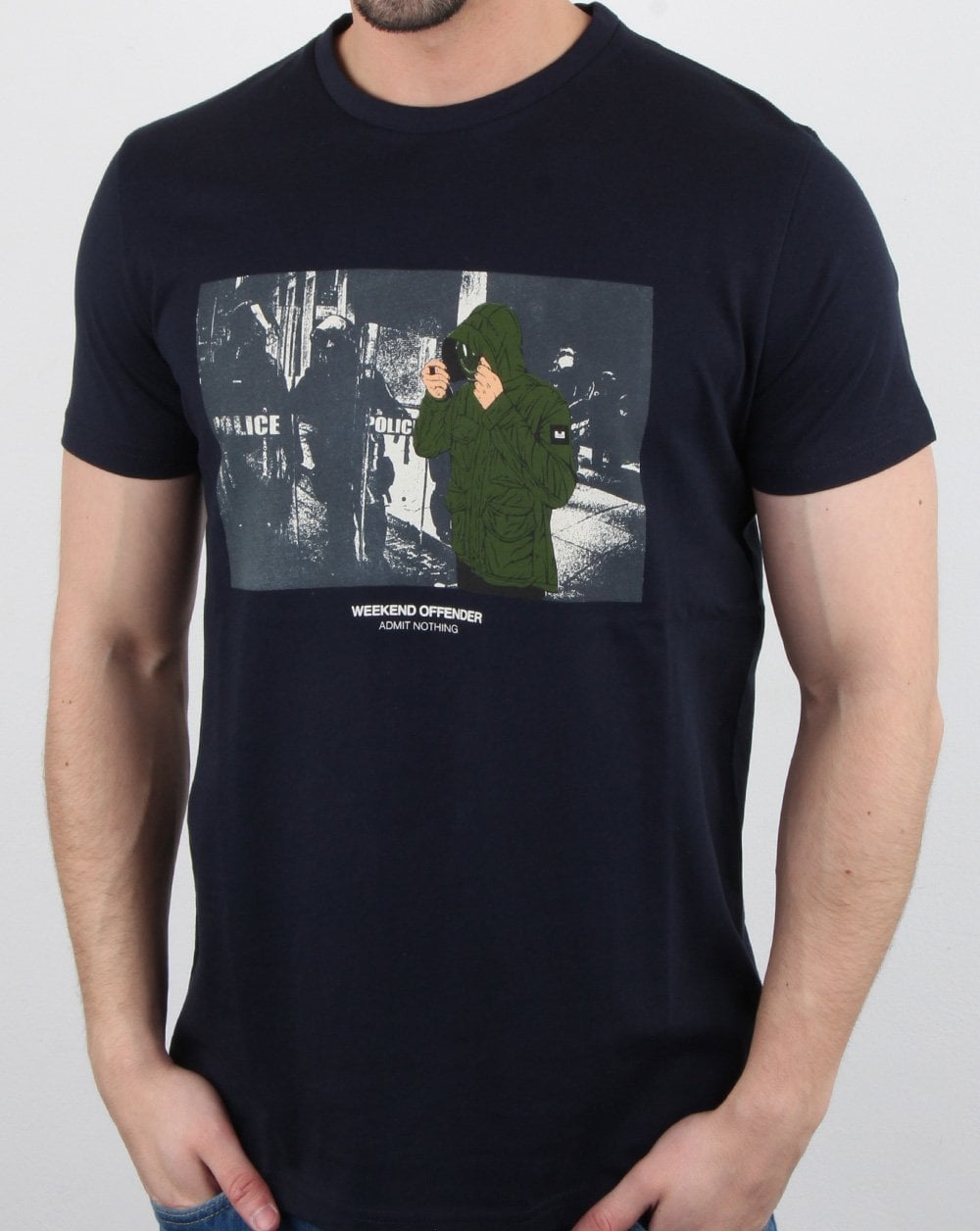 Weekend Offender Smiley T-shirt Navy
