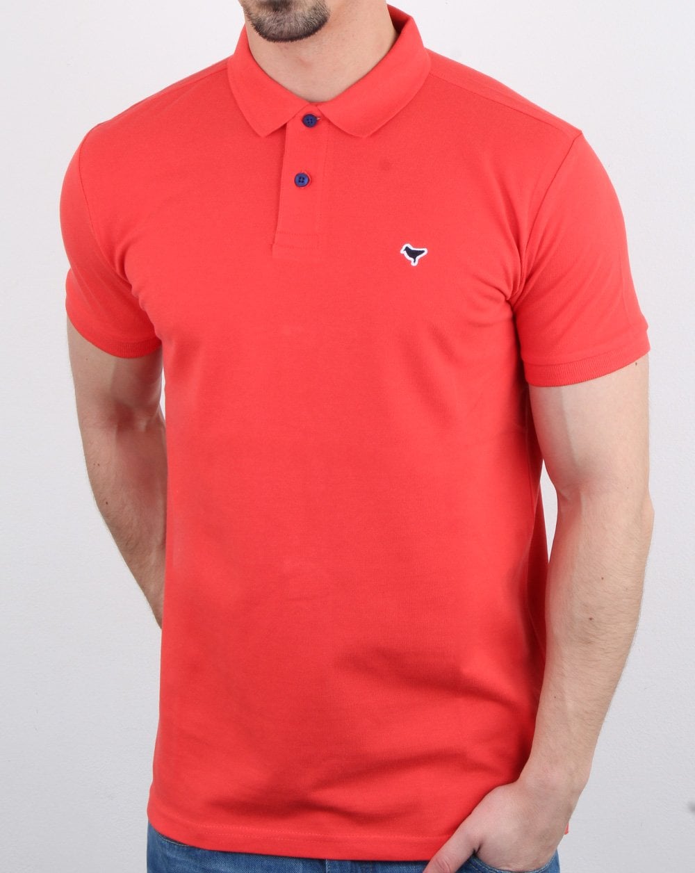 Weekend Offender Dove Polo Shirt Deep Coral