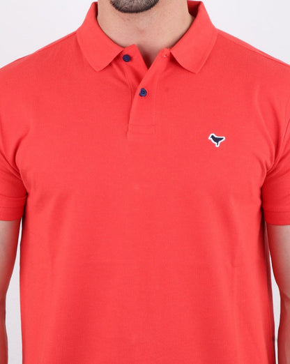 Weekend Offender Dove Polo Shirt Deep Coral