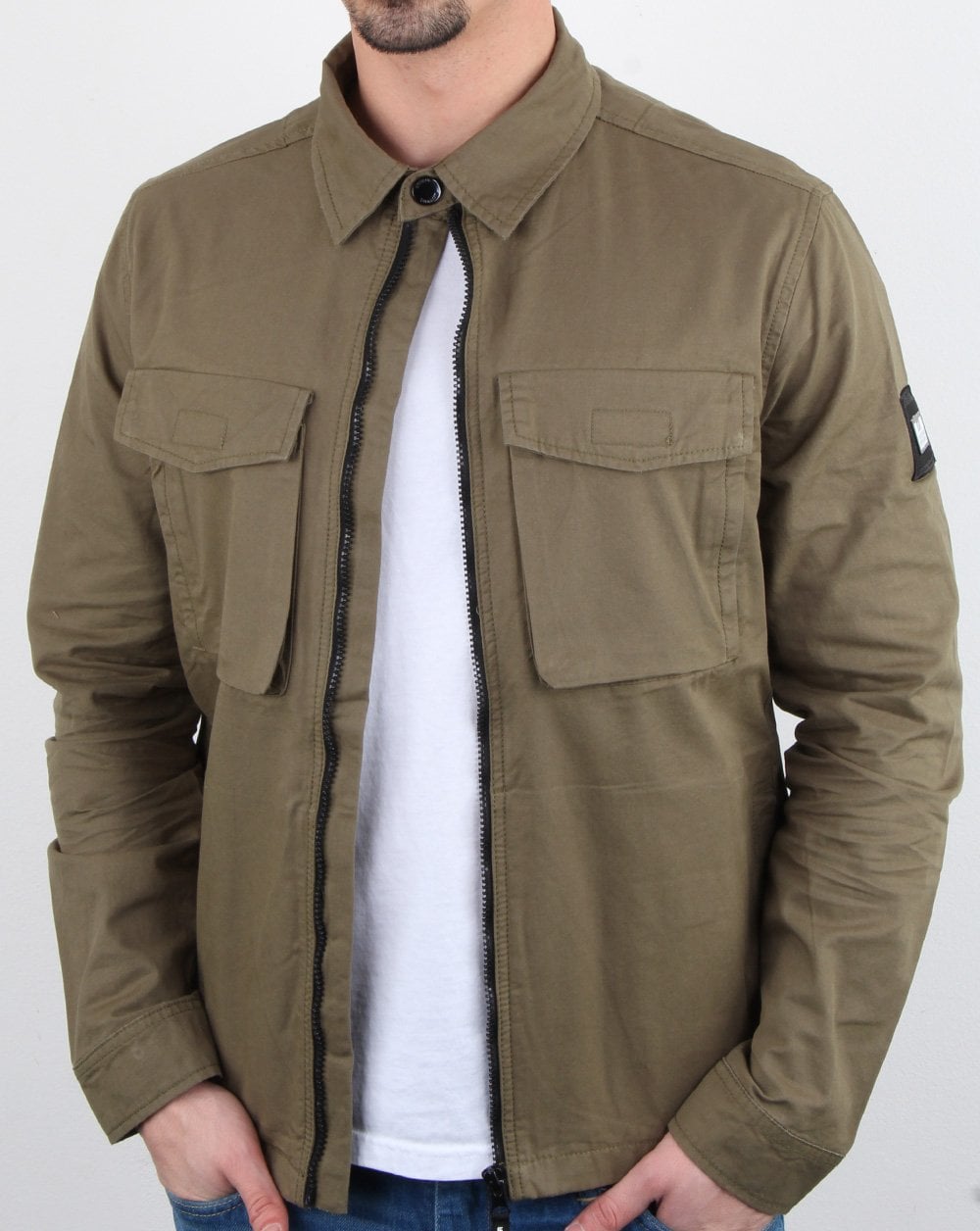 Weekend Offender Overshirt Zip Jacket Khaki
