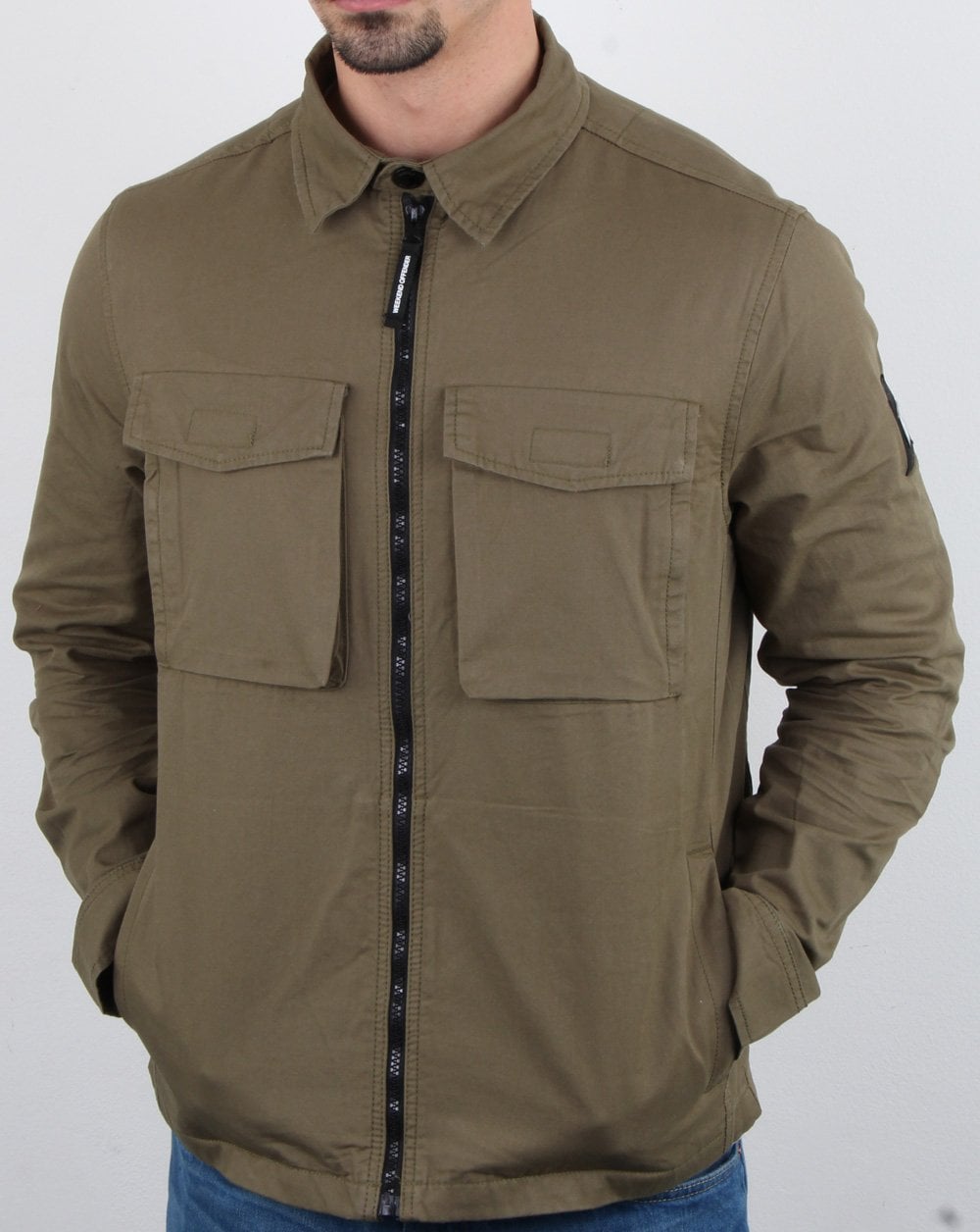 Weekend Offender Overshirt Zip Jacket Khaki