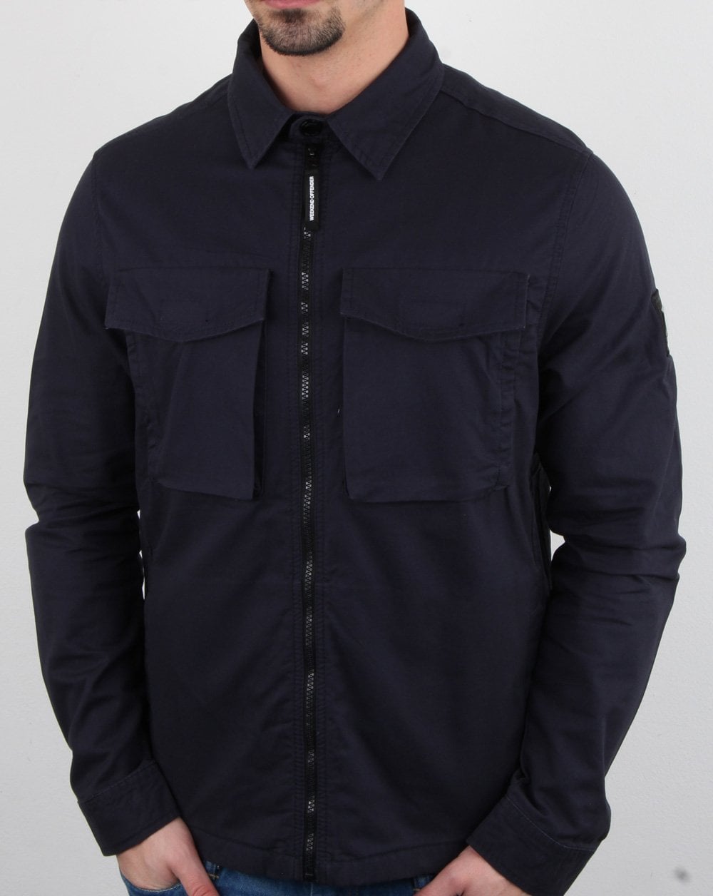 Weekend Offender Overshirt Zip Jacket Navy