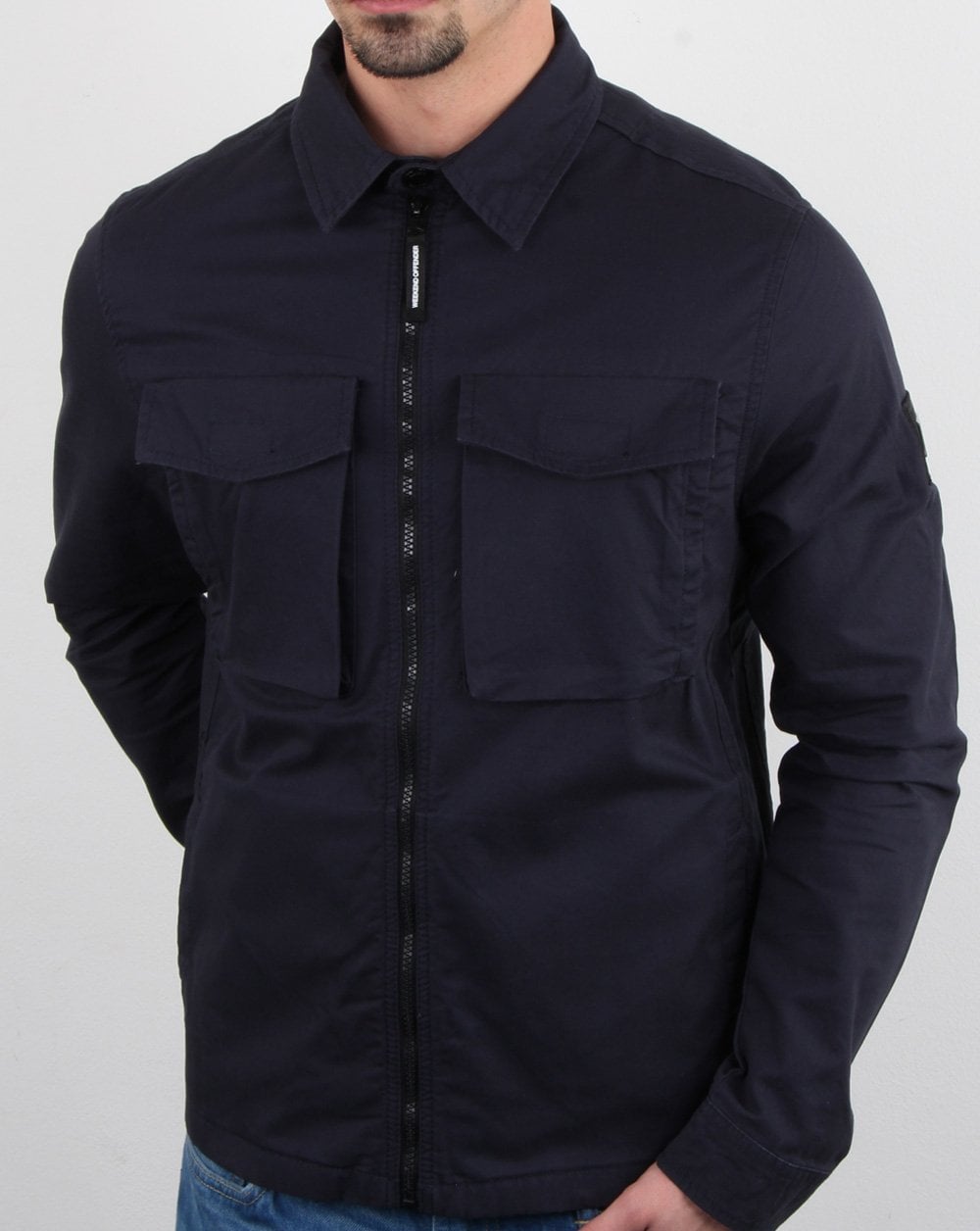 Weekend Offender Overshirt Zip Jacket Navy