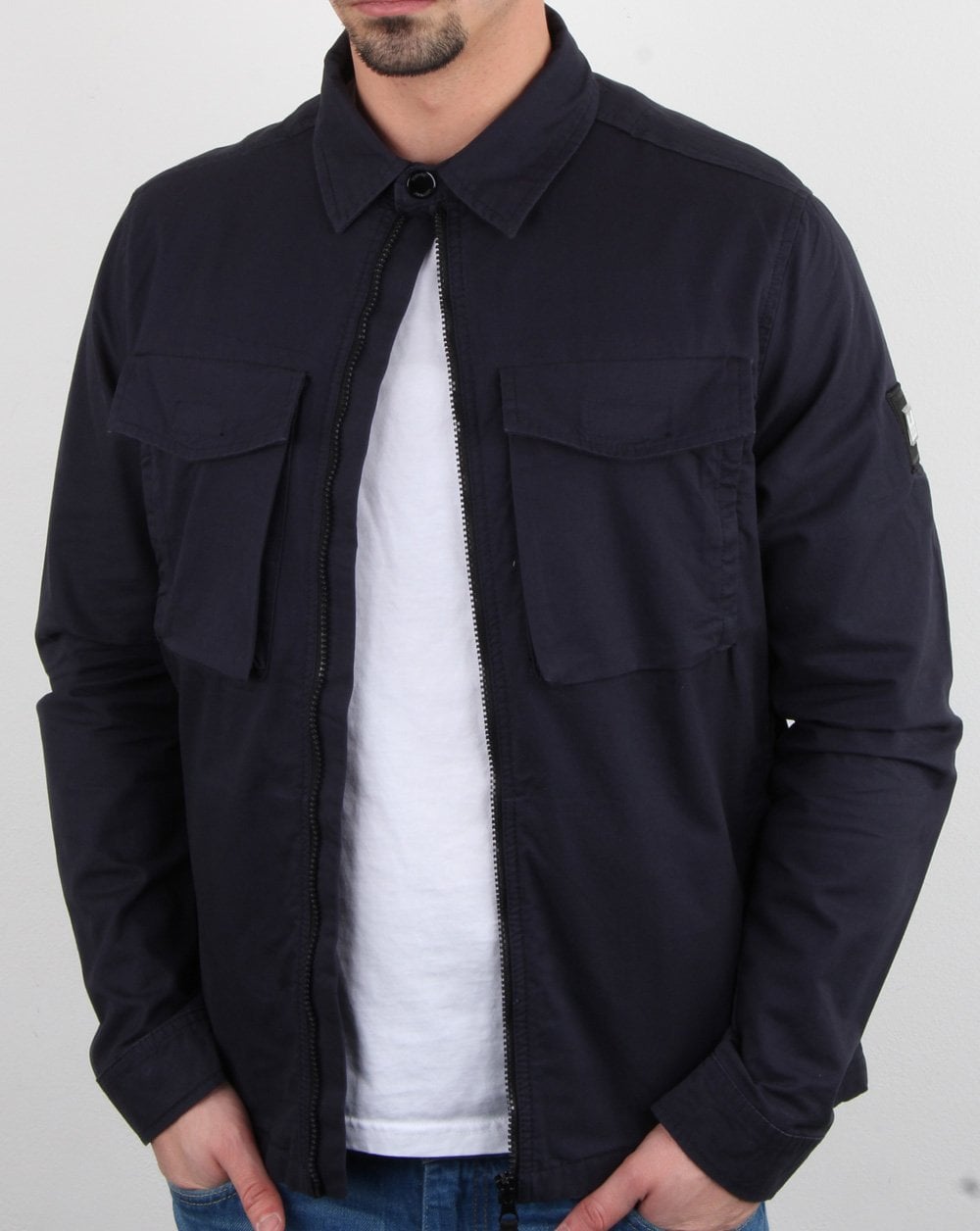 Weekend Offender Overshirt Zip Jacket Navy