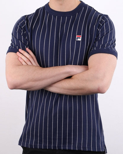 Fila Vintage Pinstripe T Shirt Navy