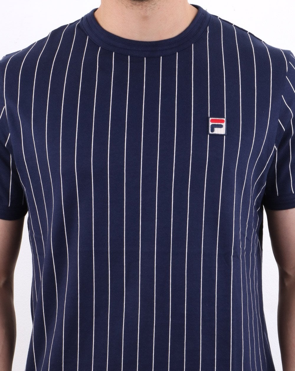 Fila Vintage Pinstripe T Shirt Navy