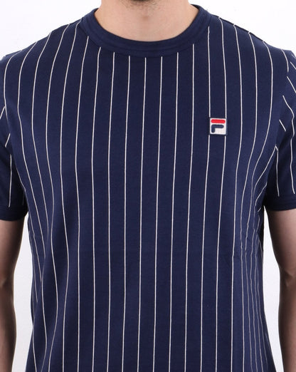 Fila Vintage Pinstripe T Shirt Navy