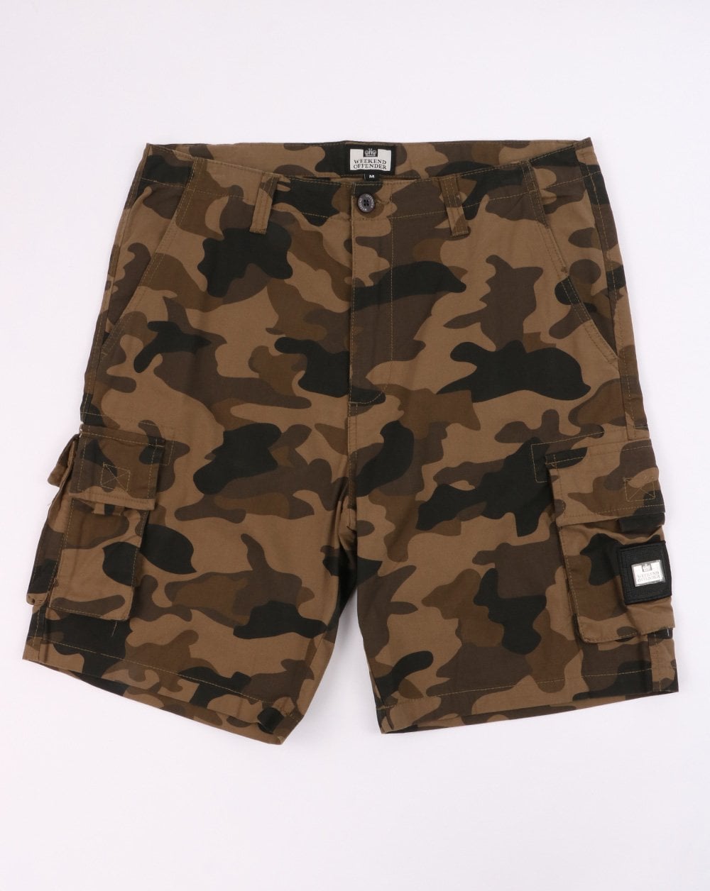 Weekend Offender Camo Cargo Shorts Khaki